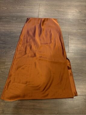 Unlisted Satin Maxi Skirt in Copper Brown